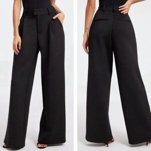 Good American Black Wide-Leg Pants